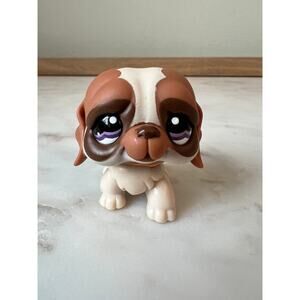 Littlest Pet Shop #1118 Saint St Bernard Dog Purple Eyes 2006